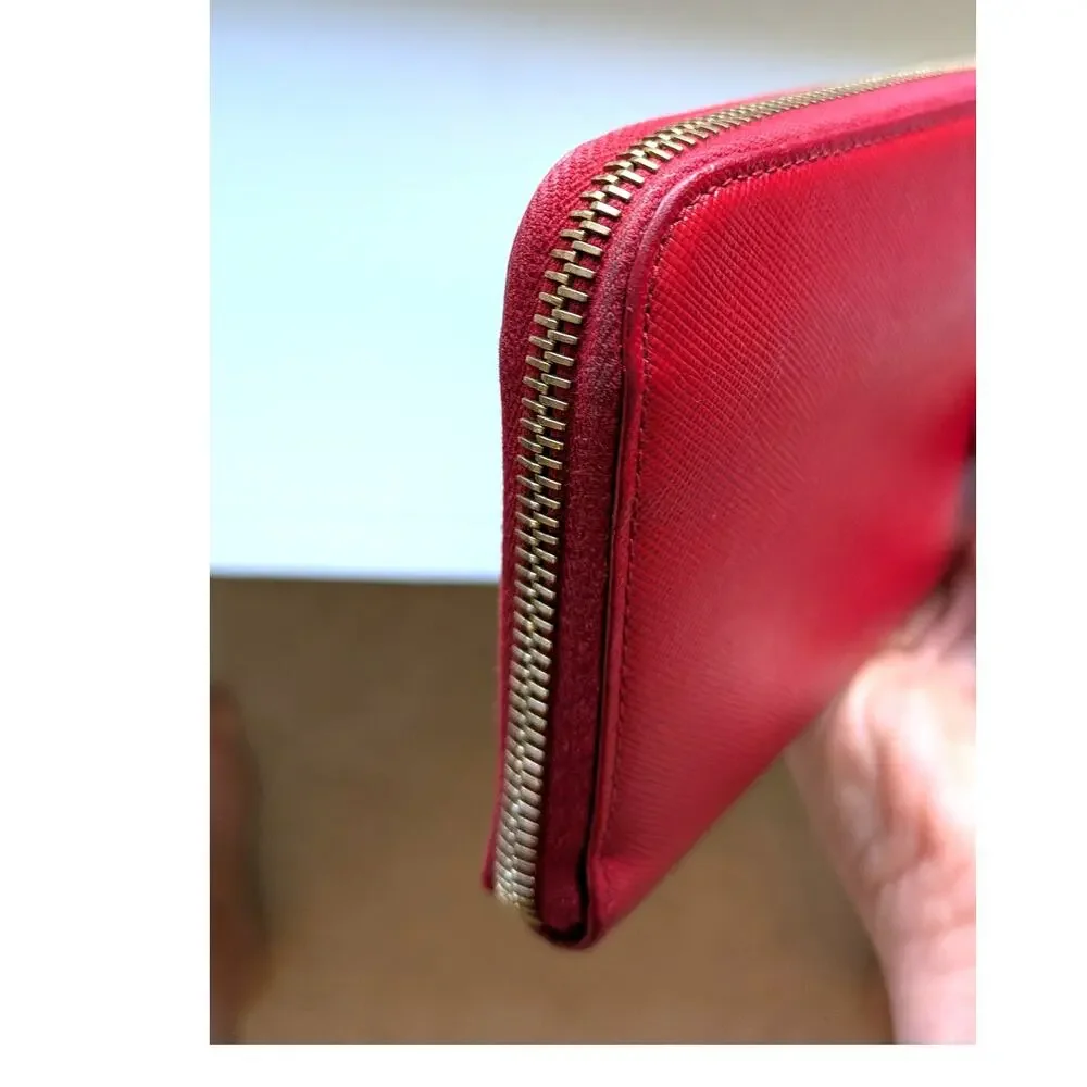 Prada Saffiano Leather Fiocco Zip-Around Wallet